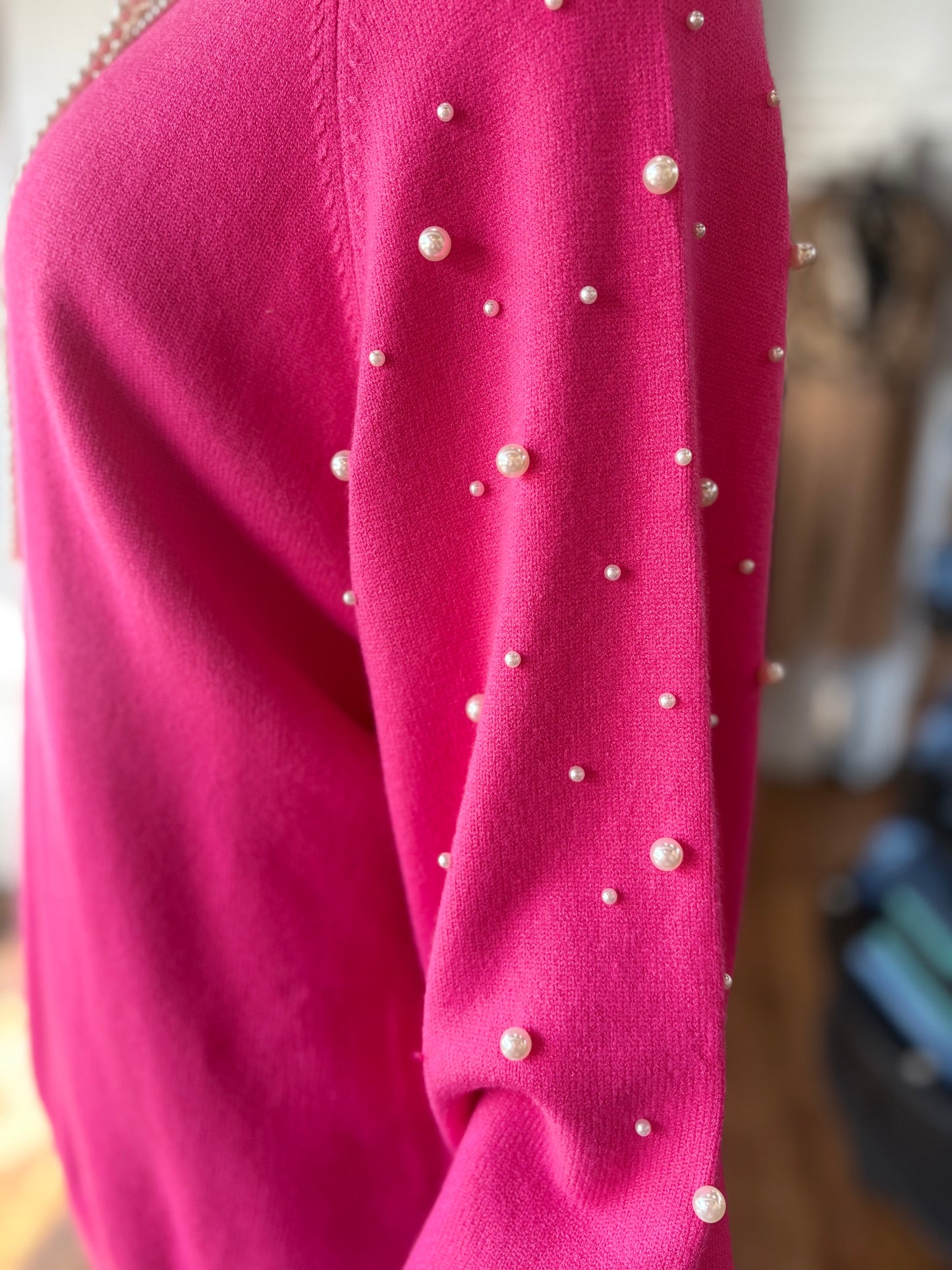 Coming Your Way Pearled Sweater