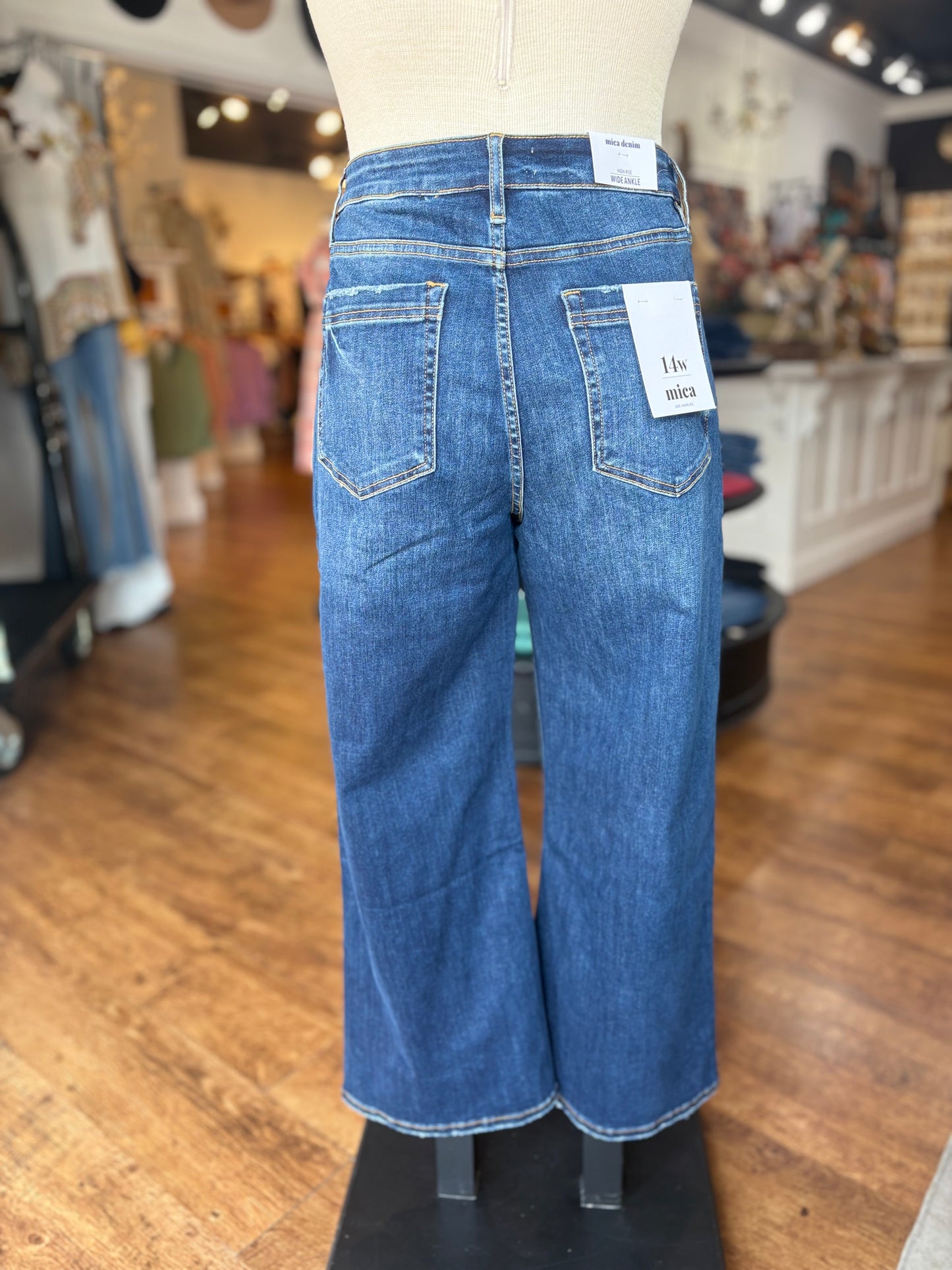 High Rise Wide Leg Patch Pocket Jeans ~ ADELINE