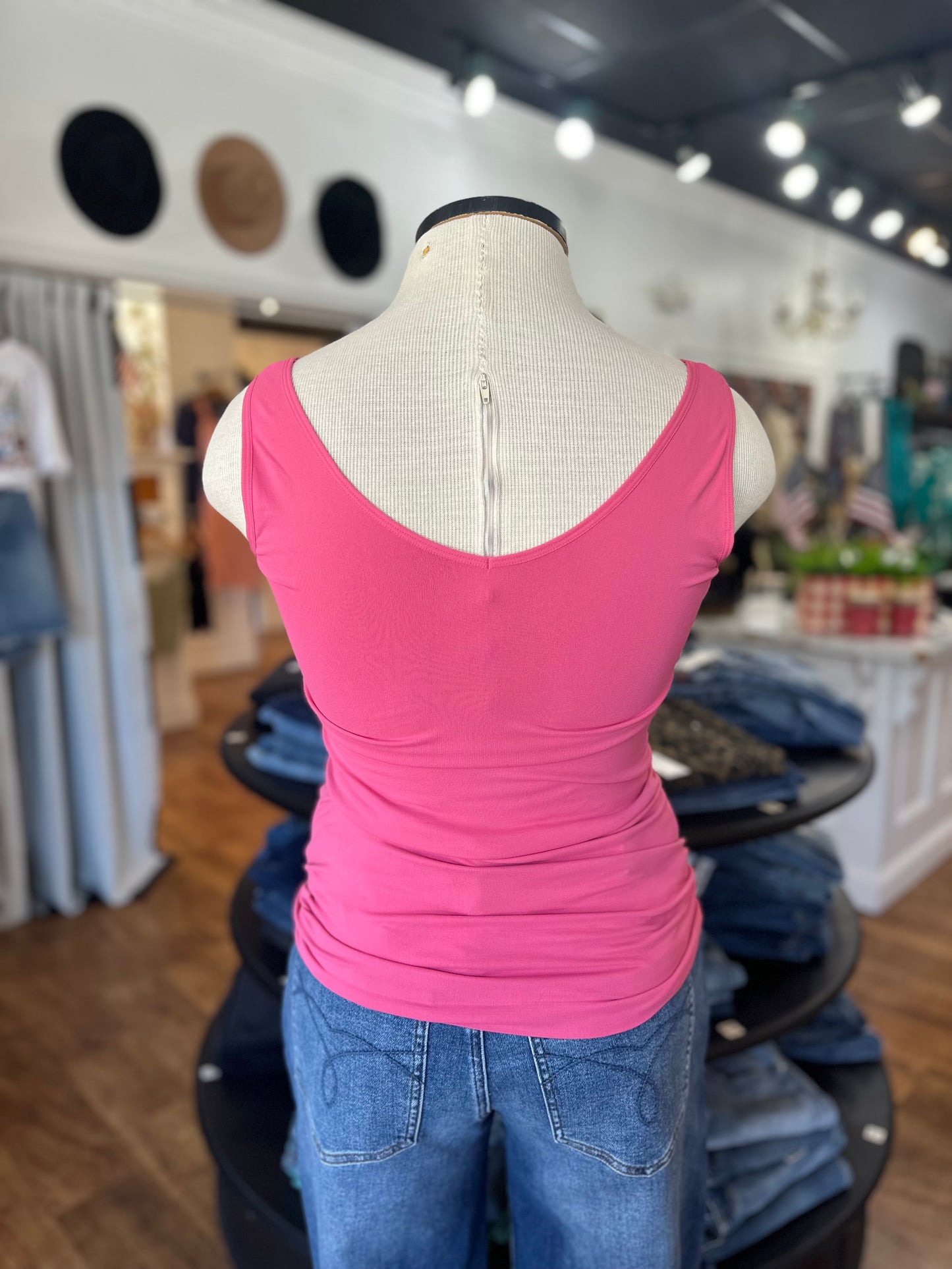 Basic Instincts Reversible Seamless Smoothing Tank ~ Hot Pink
