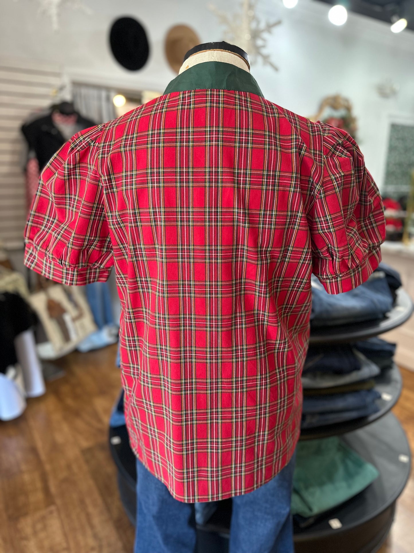 Deck The Halls Plaid Top