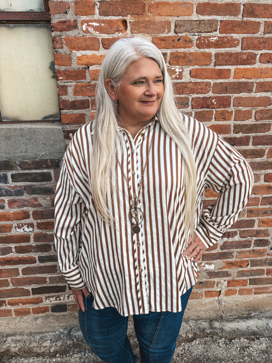 Endless Day Striped Button Up Top