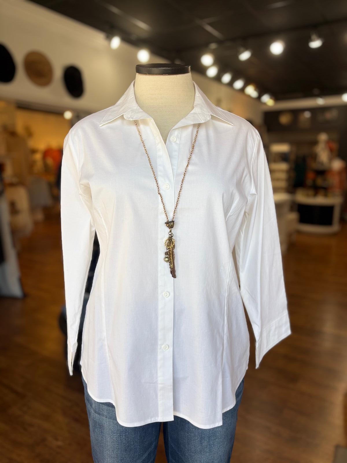 Have It All Button Up Top ~ White