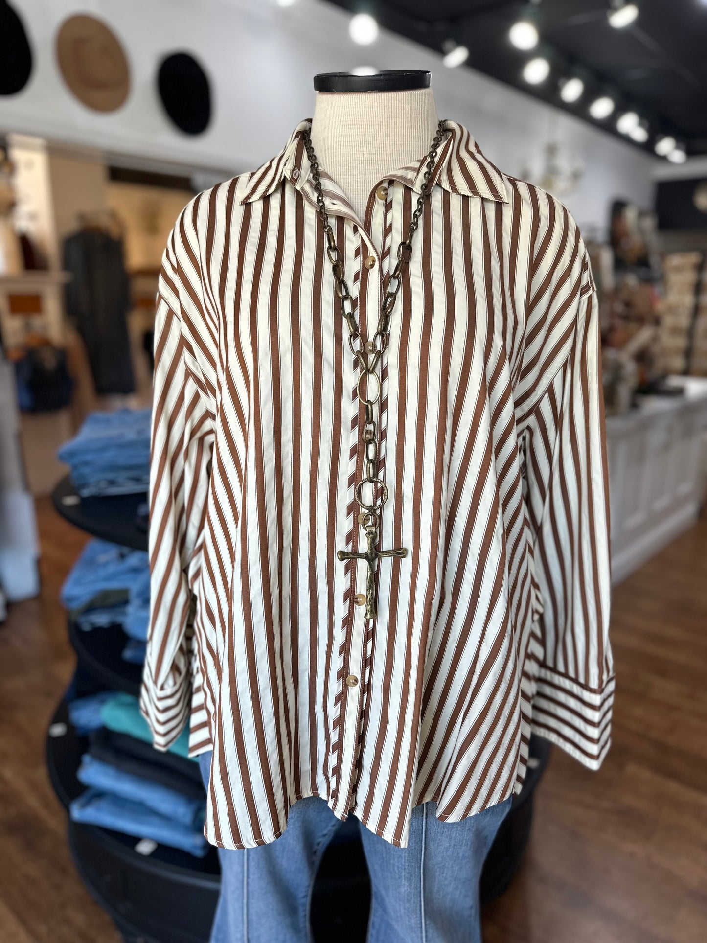 Endless Day Striped Button Up Top