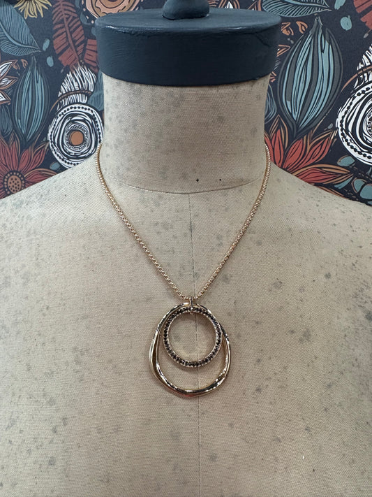 Good For The Soul Double Circle Pendant Necklace