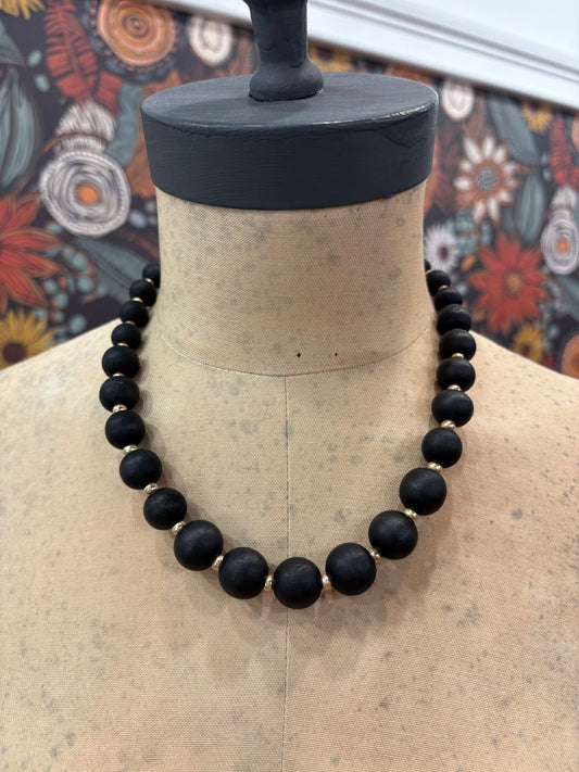 After-Dark Black Beaded Necklace