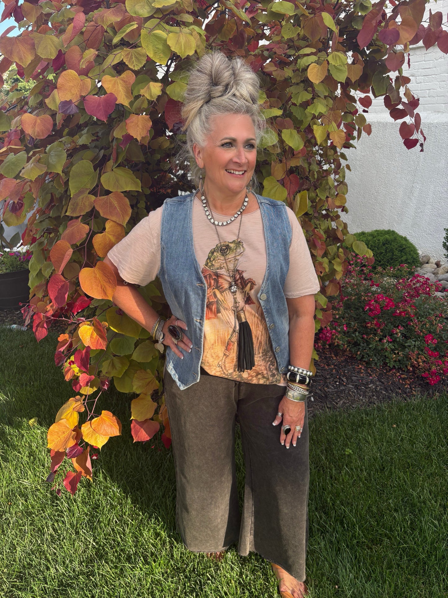 Jaded Gypsy Moon Dance Tee Pink ~ Afternoon Stroll
