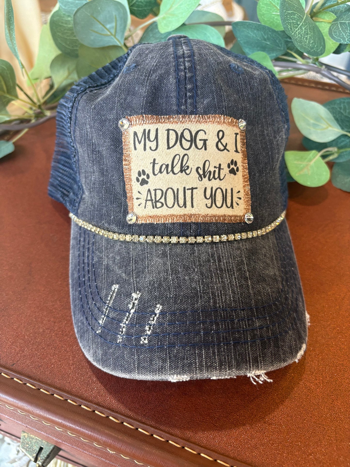 My Dog And I Talk Baseball Cap ~ Denim