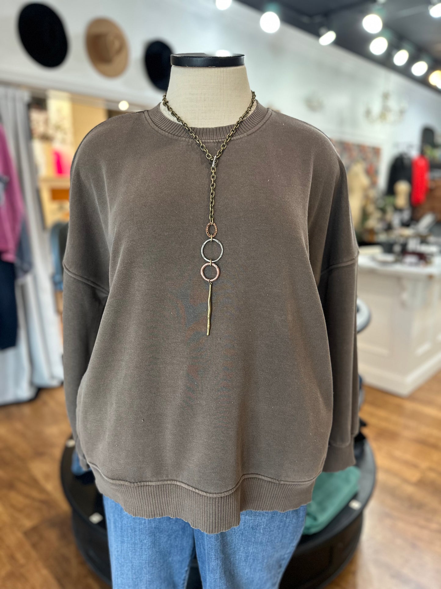 Never Looking Back Pullover ~ Brown