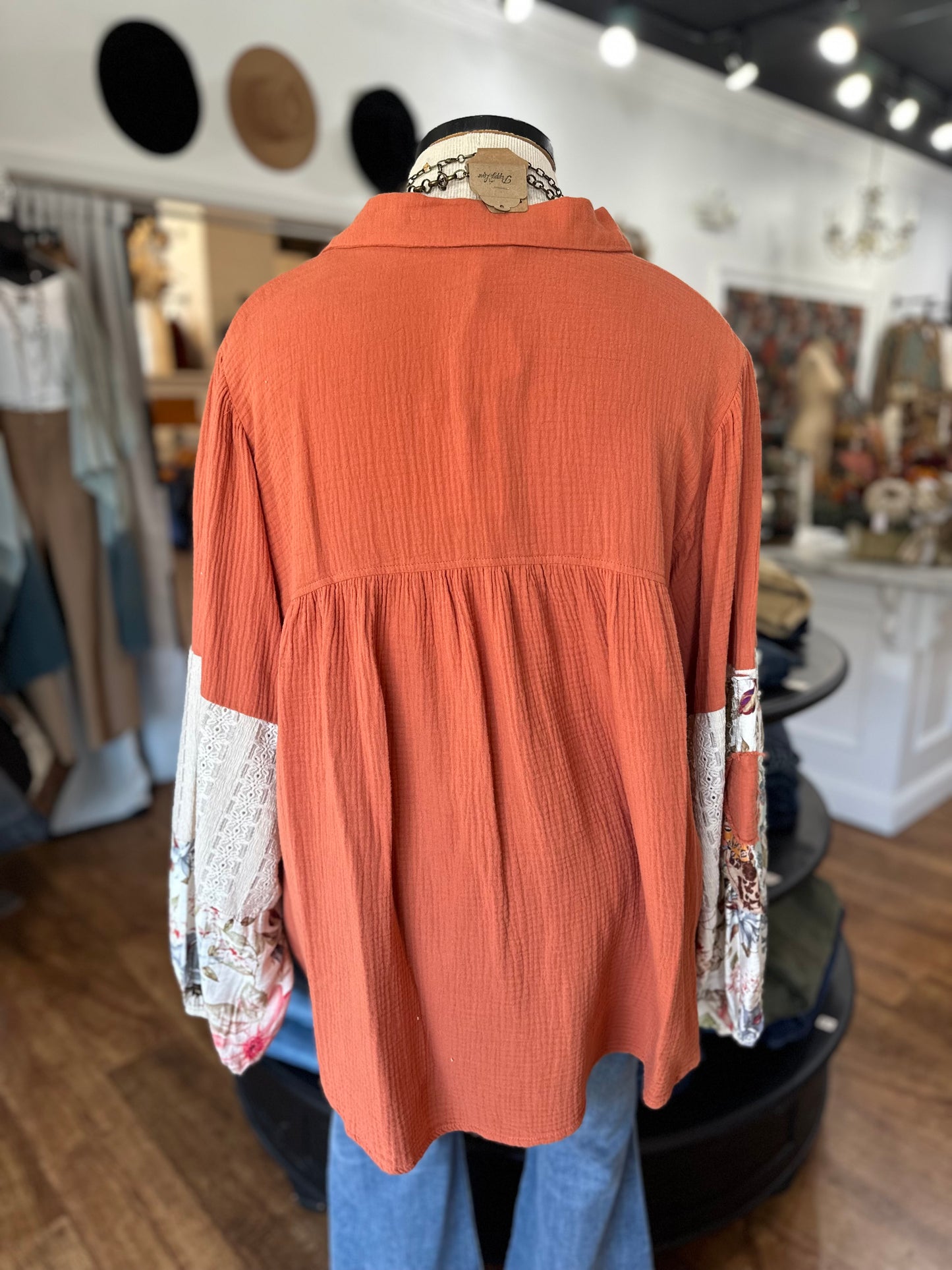 Notice You Washed Cotton Gauze Top