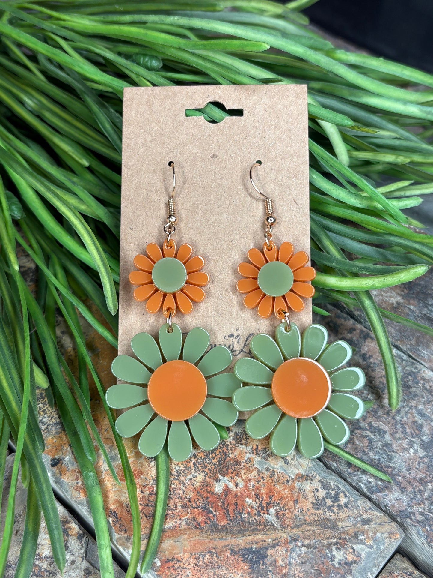 Hippie Love Sunflower Acrylic Earrings