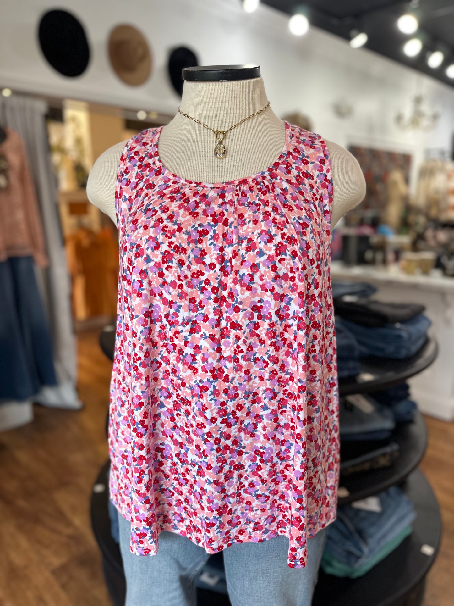 Take A Risk Floral Tank