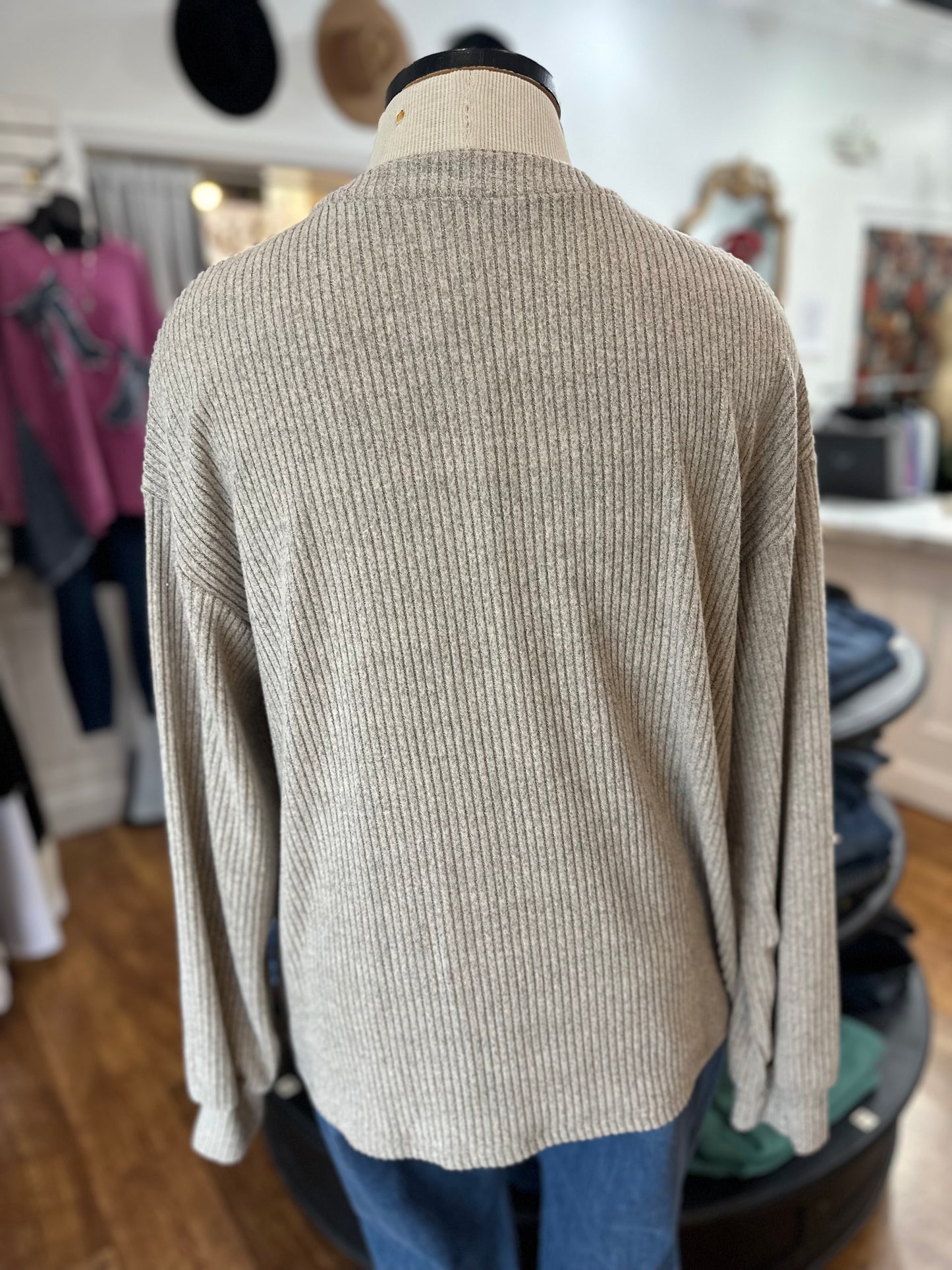 Places To Be Ribbed Henley Top