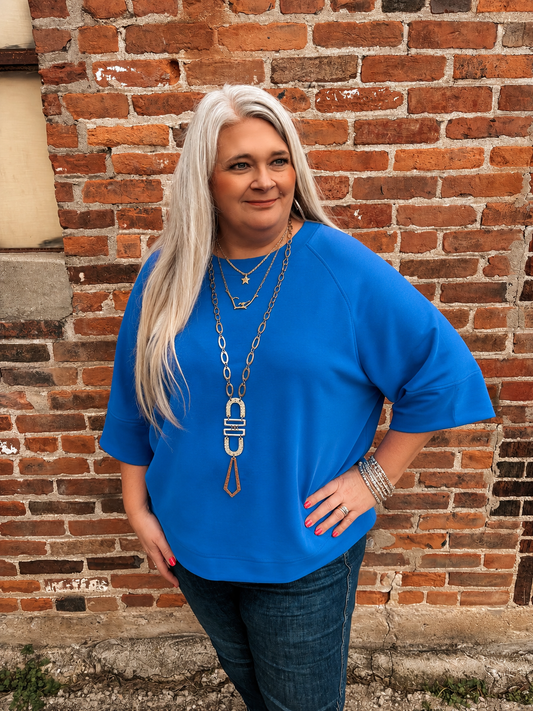 No Turning Back Scuba Pullover ~ Classic Blue
