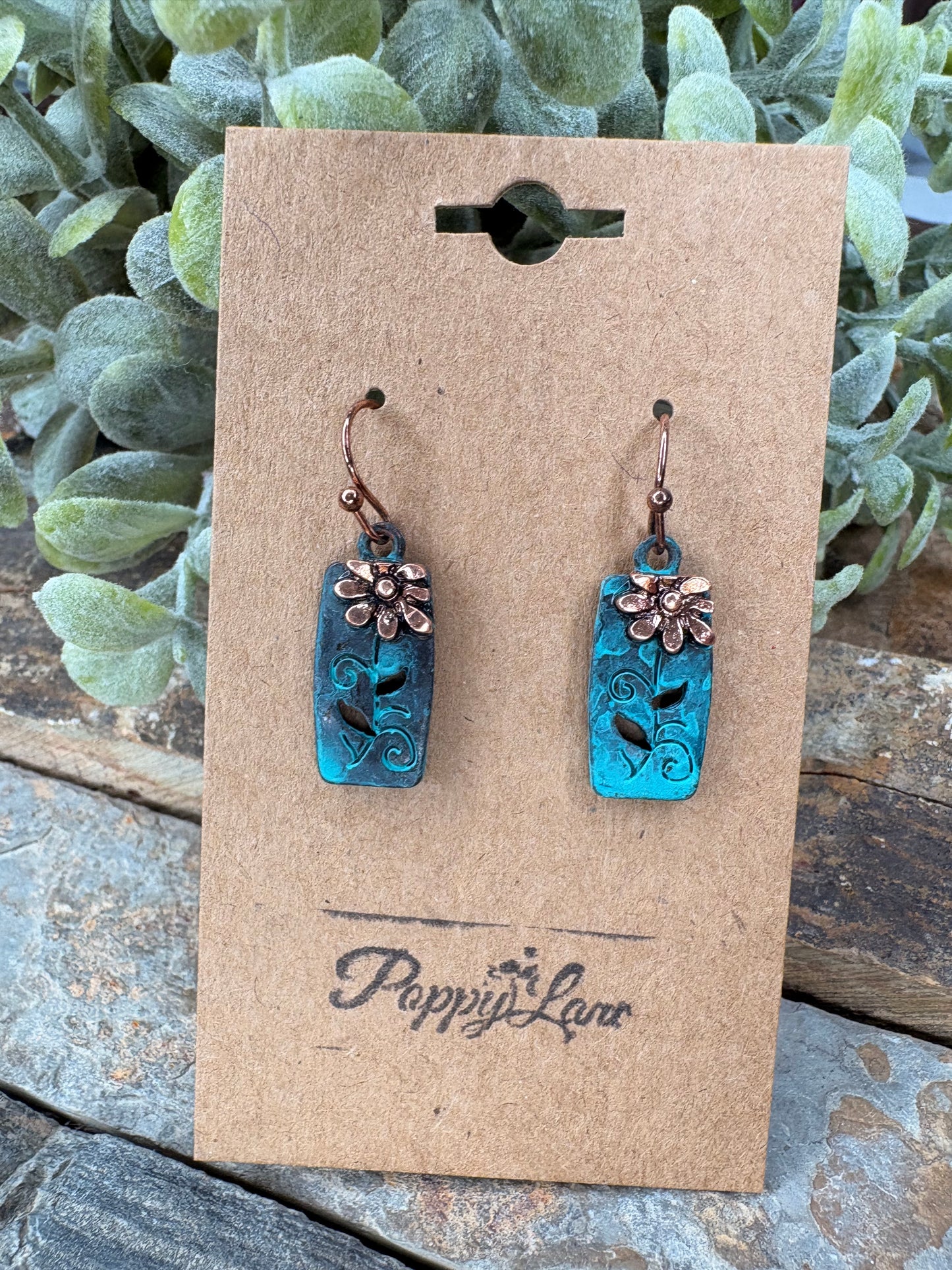 Wildflower Gala Earrings - Patina