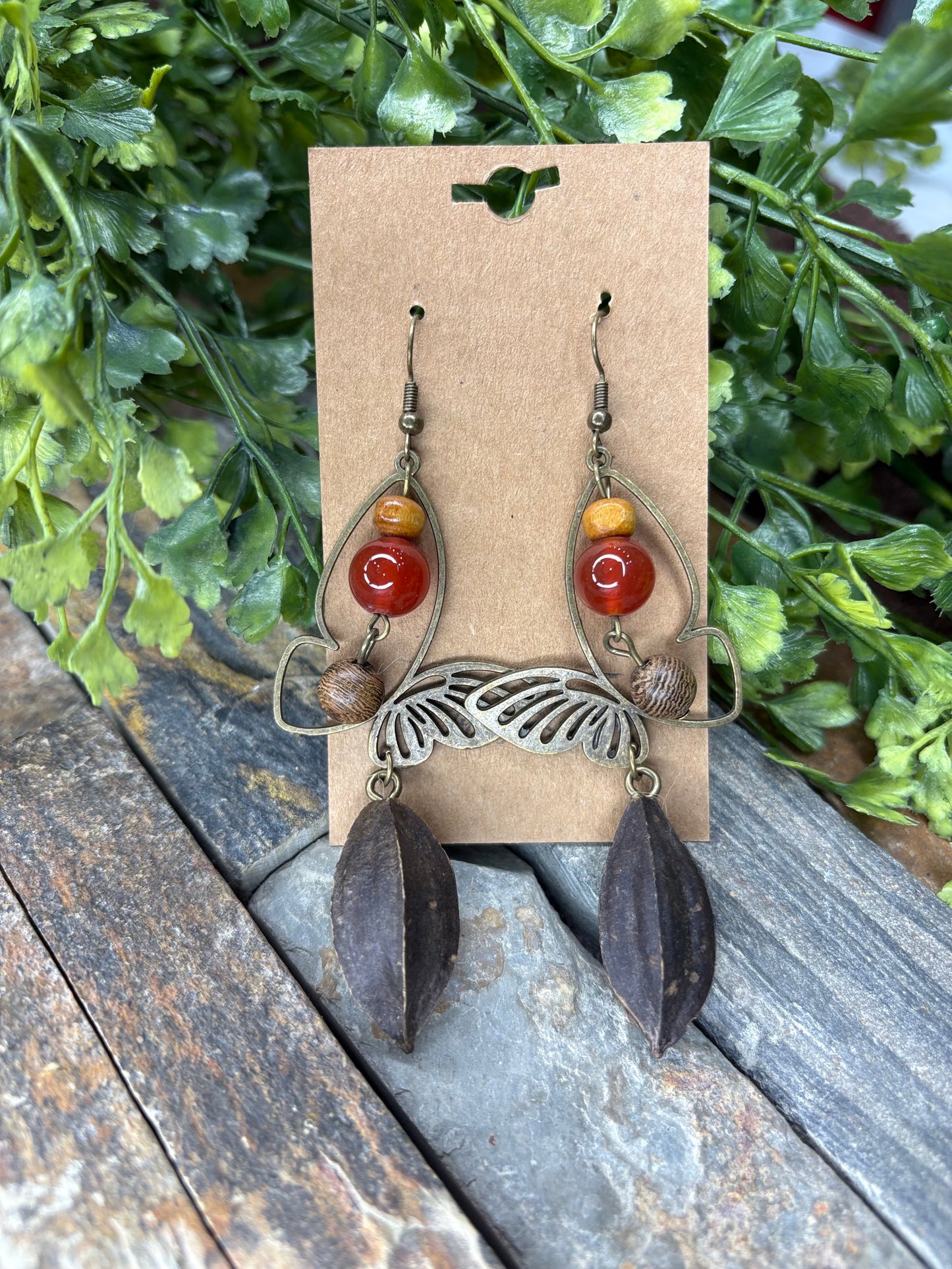 Rustic Roots & Wings Earrings