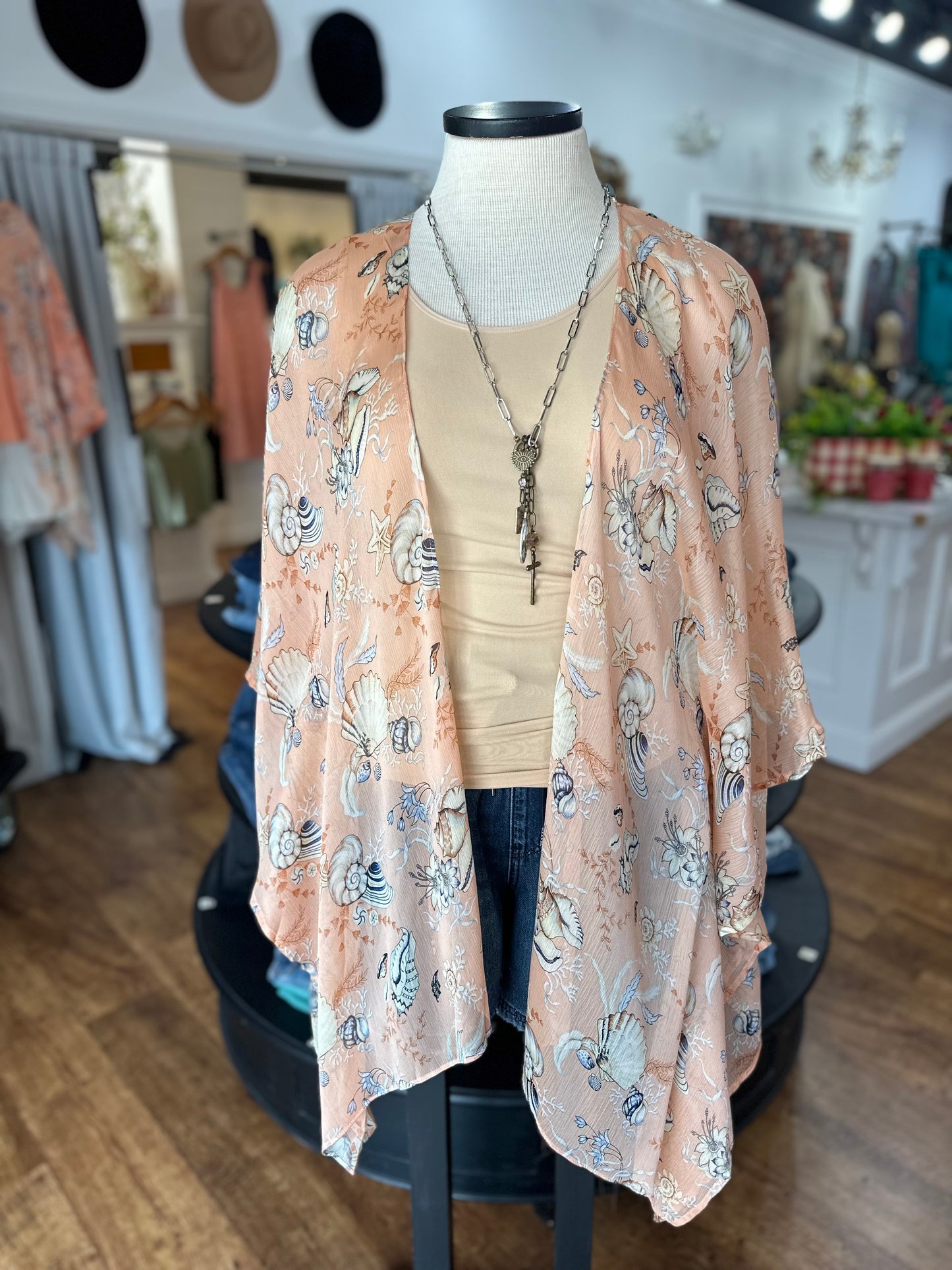 Coastal Vibes Sheer Printed Kimono