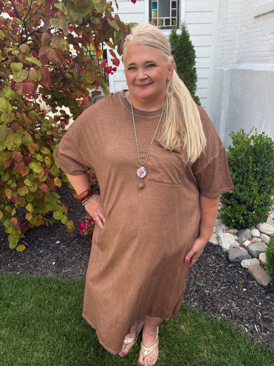 Jaded Gypsy Cute Comfort Dress ~ Chocolate Brown