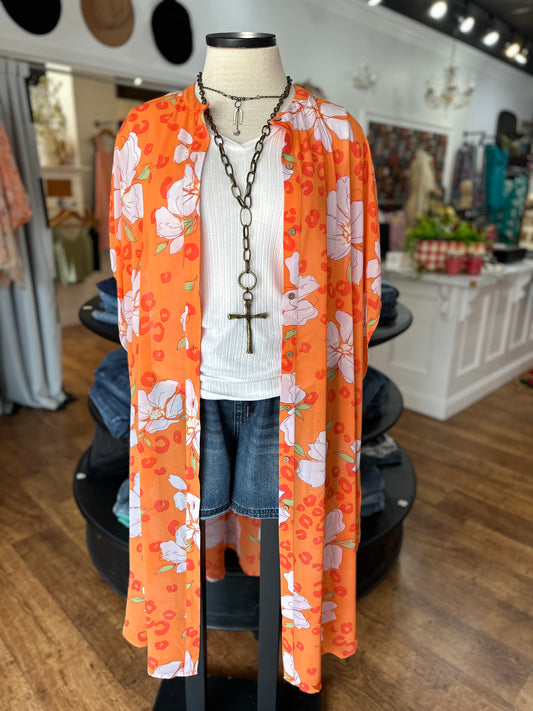 Hit The Coast Floral Print Duster