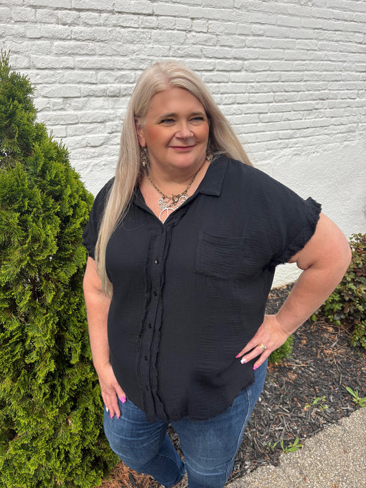 In The Meantime Button Up Top