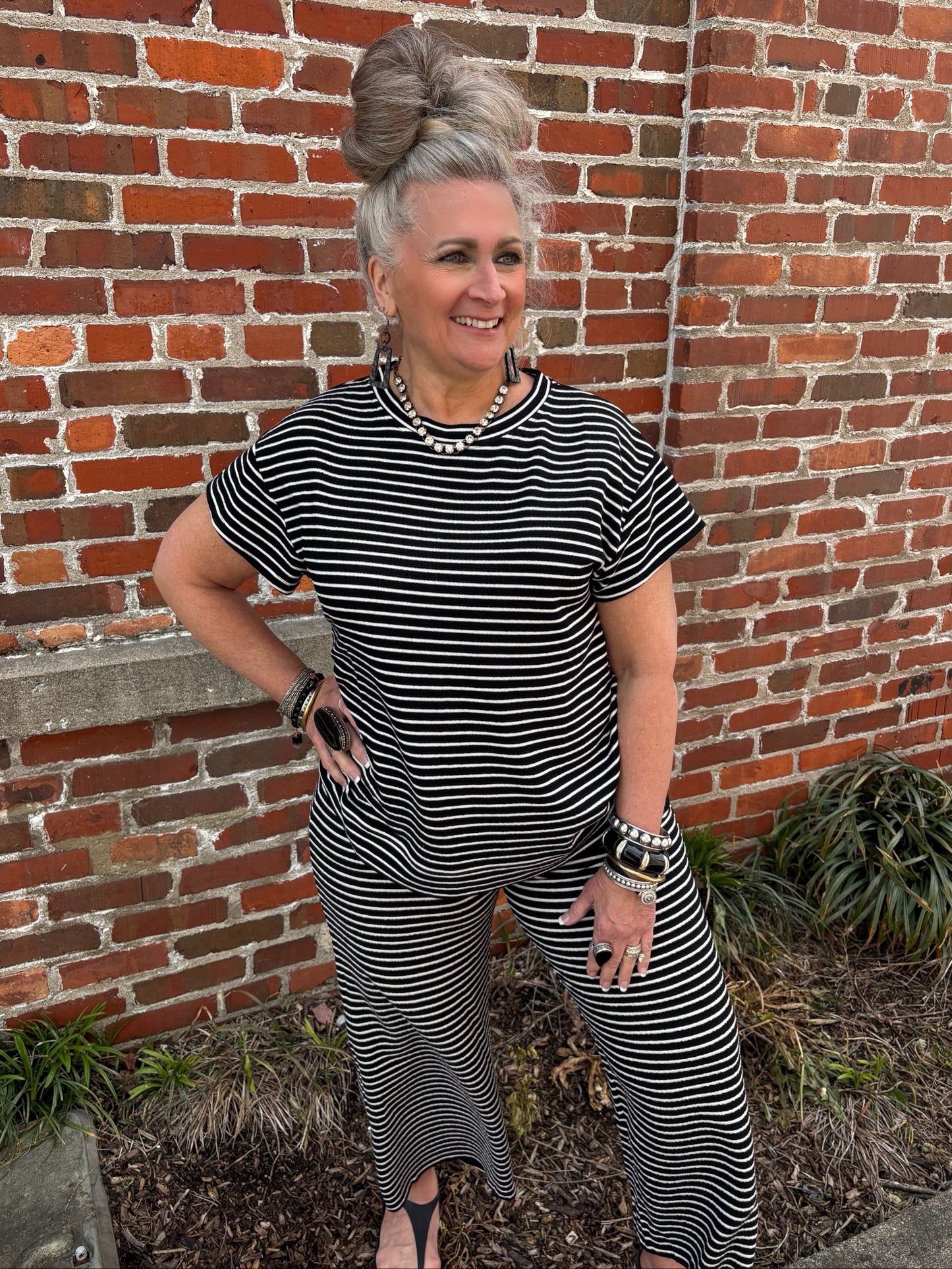 Stay In The Know Striped Cropped Pants