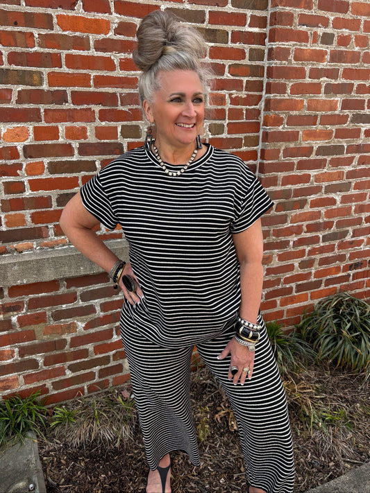 Stay In The Know Striped Cropped Pants