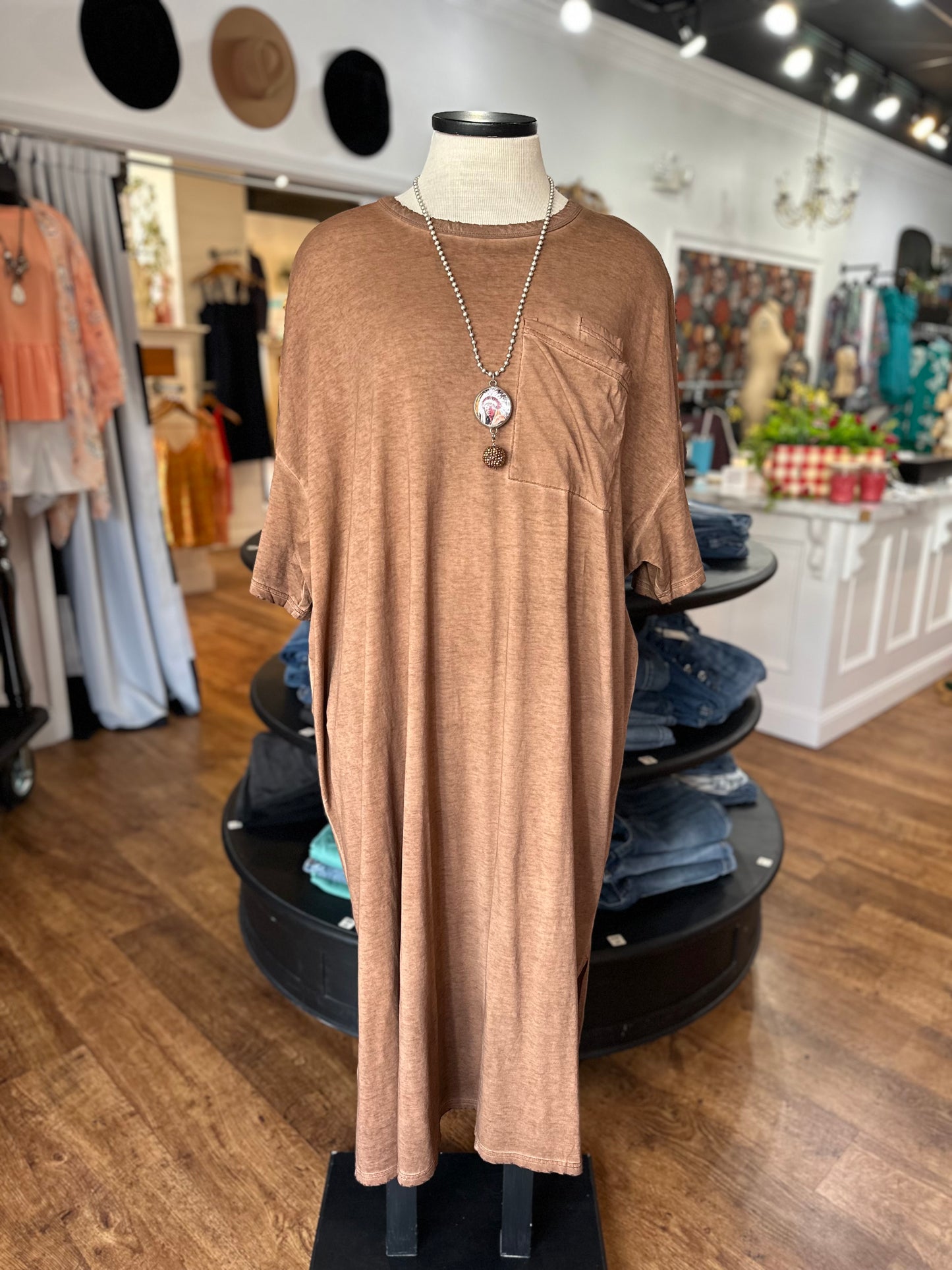 Jaded Gypsy Cute Comfort Dress ~ Chocolate Brown