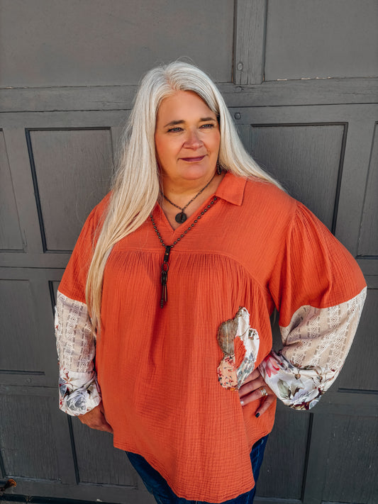Notice You Washed Cotton Gauze Top