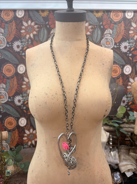 Cutie Pie Heart Necklace / Art by Amy
