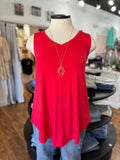 Raise The Bar Sleeveless V-Neck Tank ~ Ruby