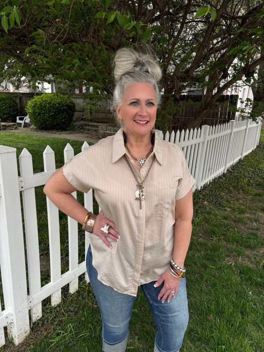 All In Stride Button Up Top