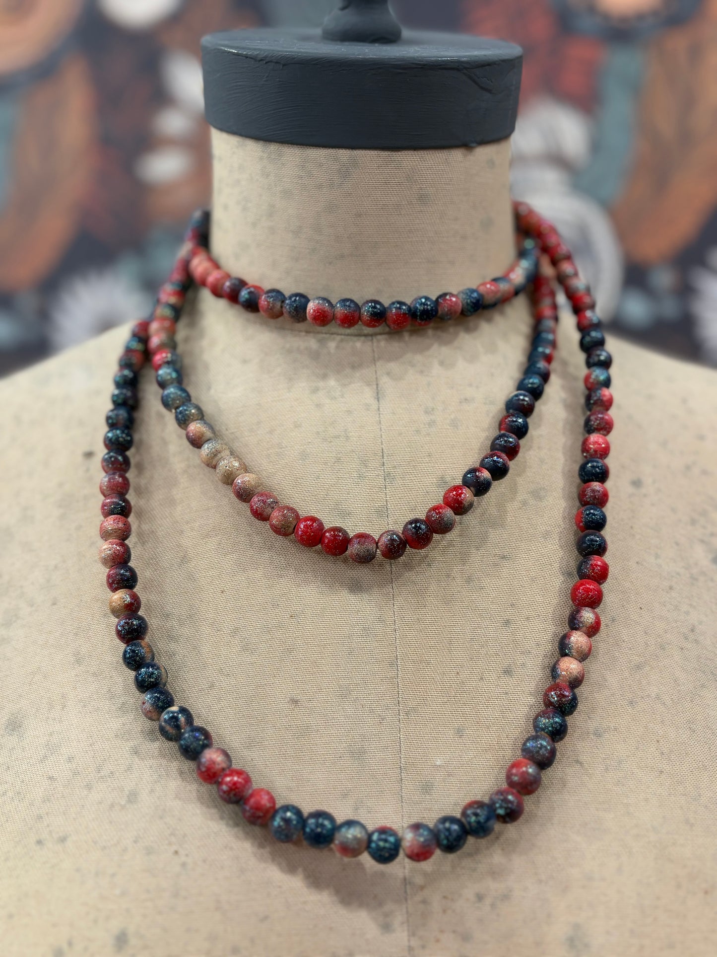 Star-Spangled Teakwood Necklace
