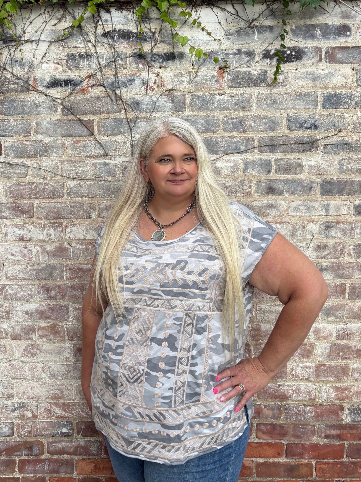 Creating Happiness Camo Top