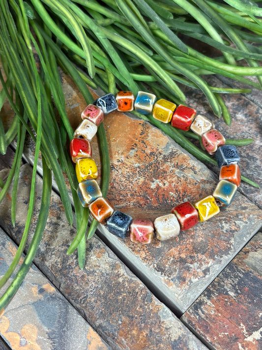 Stepping Up Beaded Bracelet ~ Square