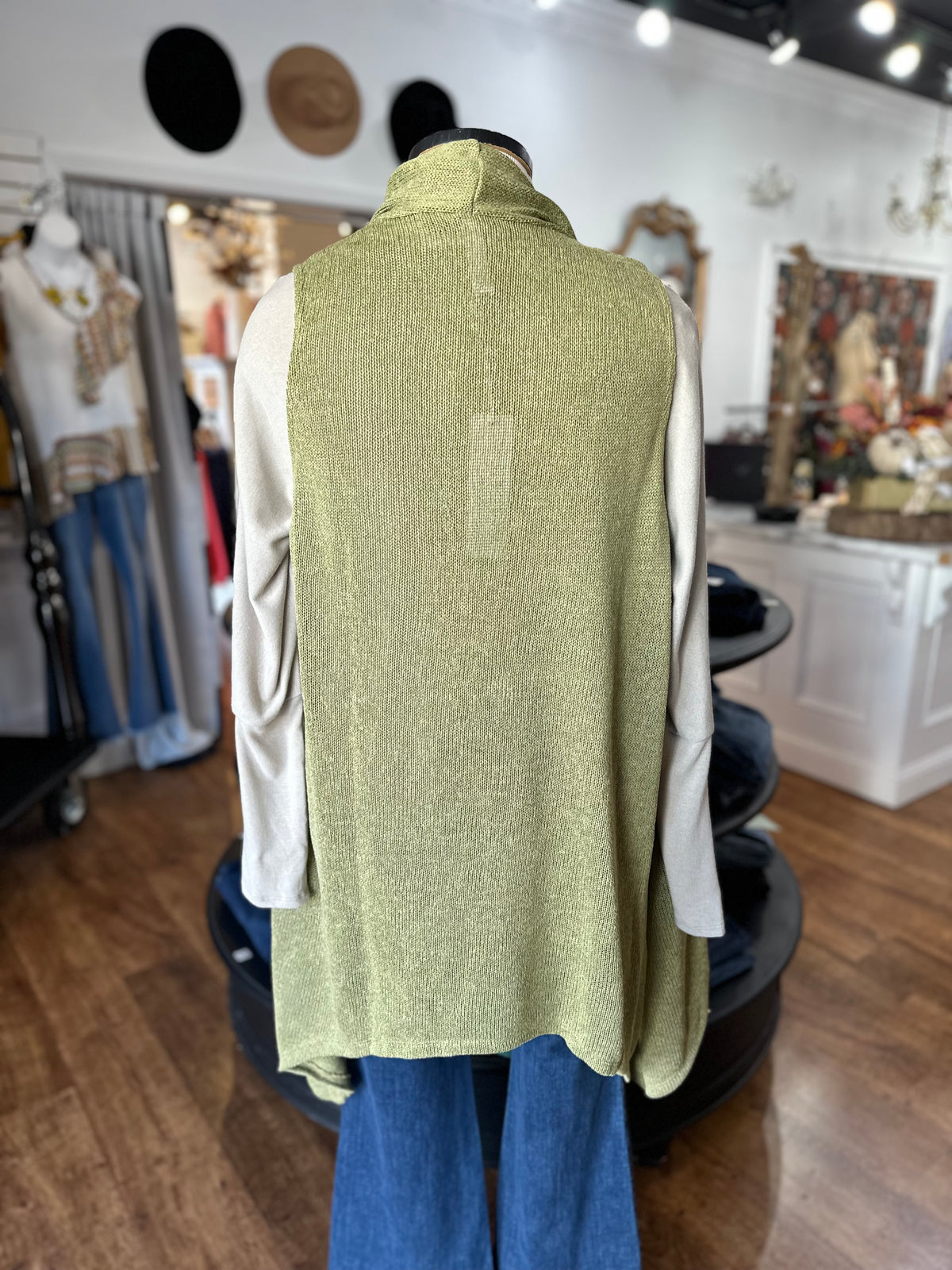 Halfway There Sleeveless Vest ~ Avocado