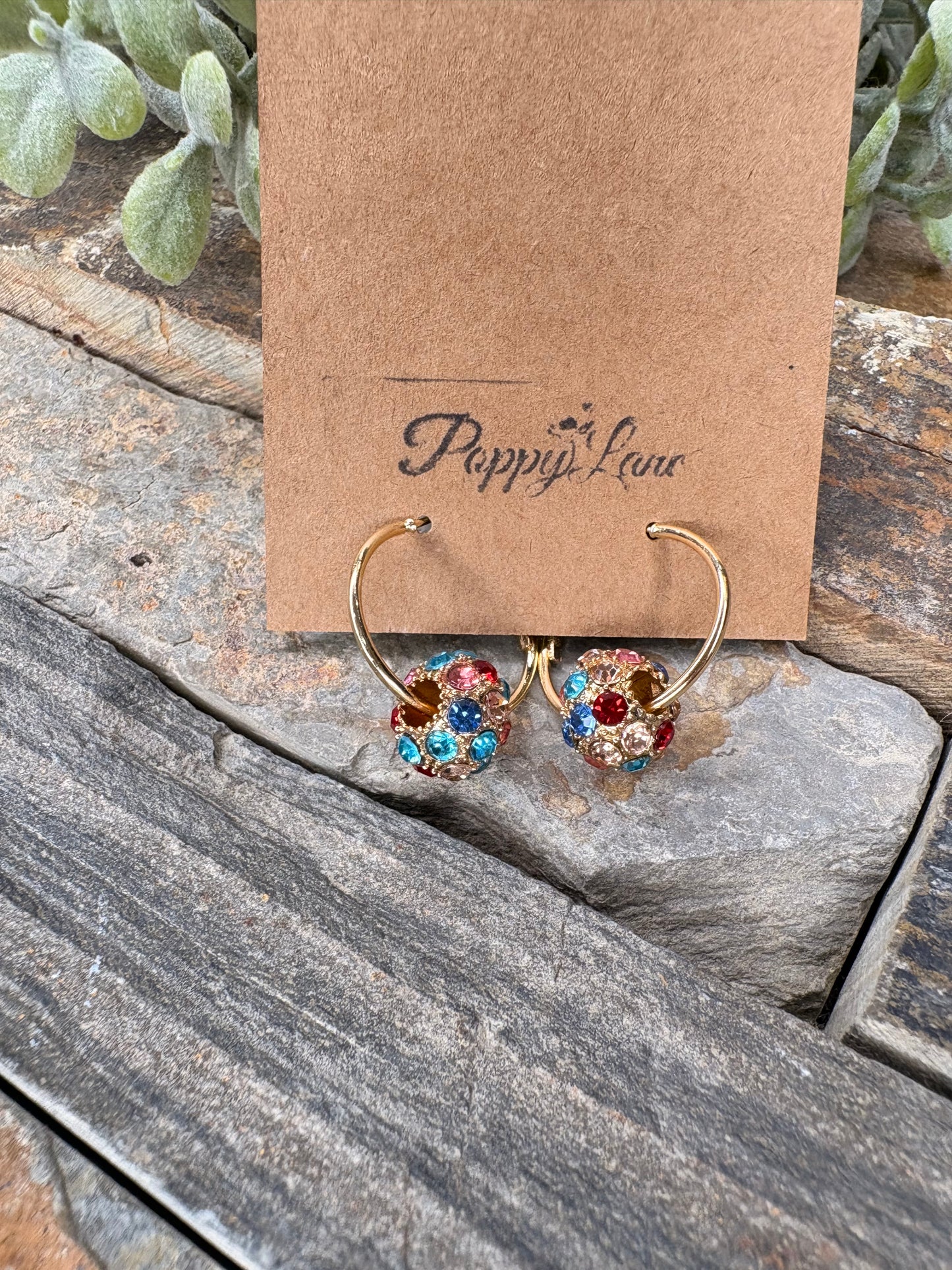 Dazzle Drop Hoop Earrings