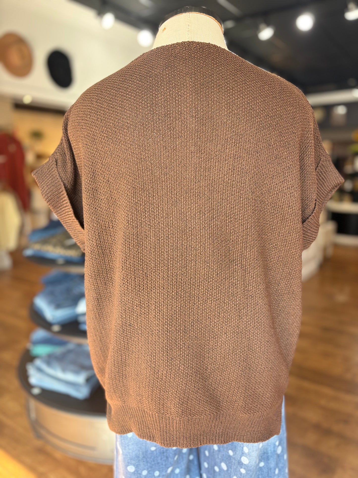 Next Move Short Sleeve Sweater ~ Brown