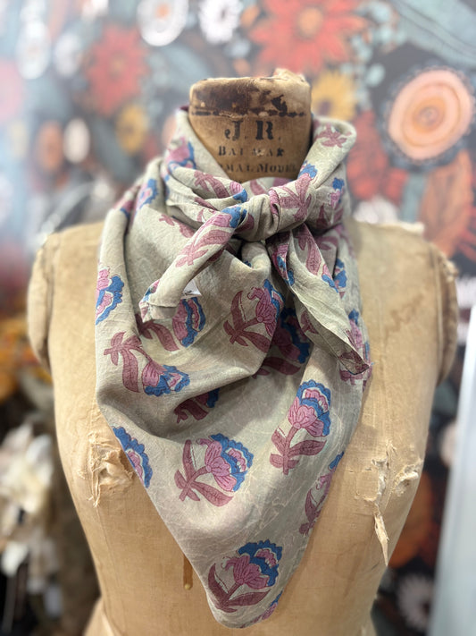 Gypsy Scarves ~ Khaki & Megenta