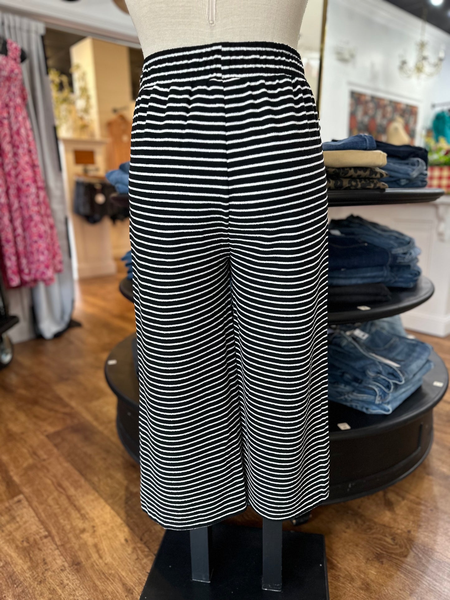 Stay In The Know Striped Cropped Pants