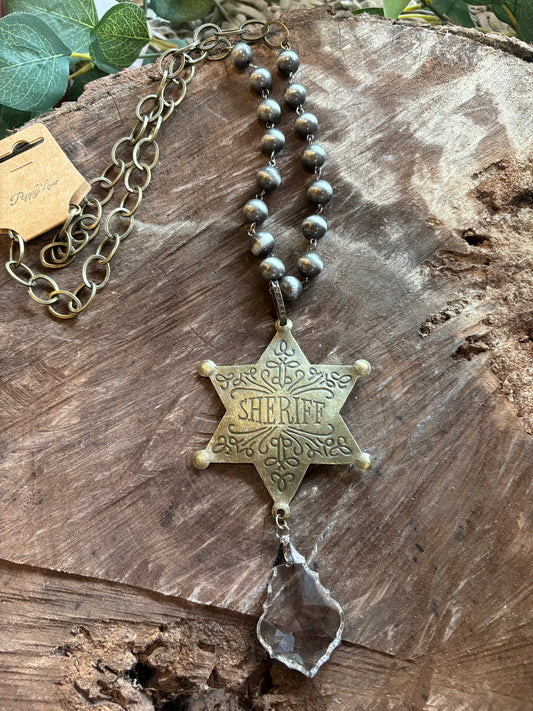 The Sheriff Is Back In Town Necklace