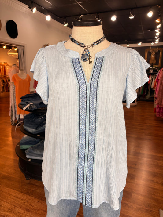 Dream Out Loud Flutter Sleeve Top