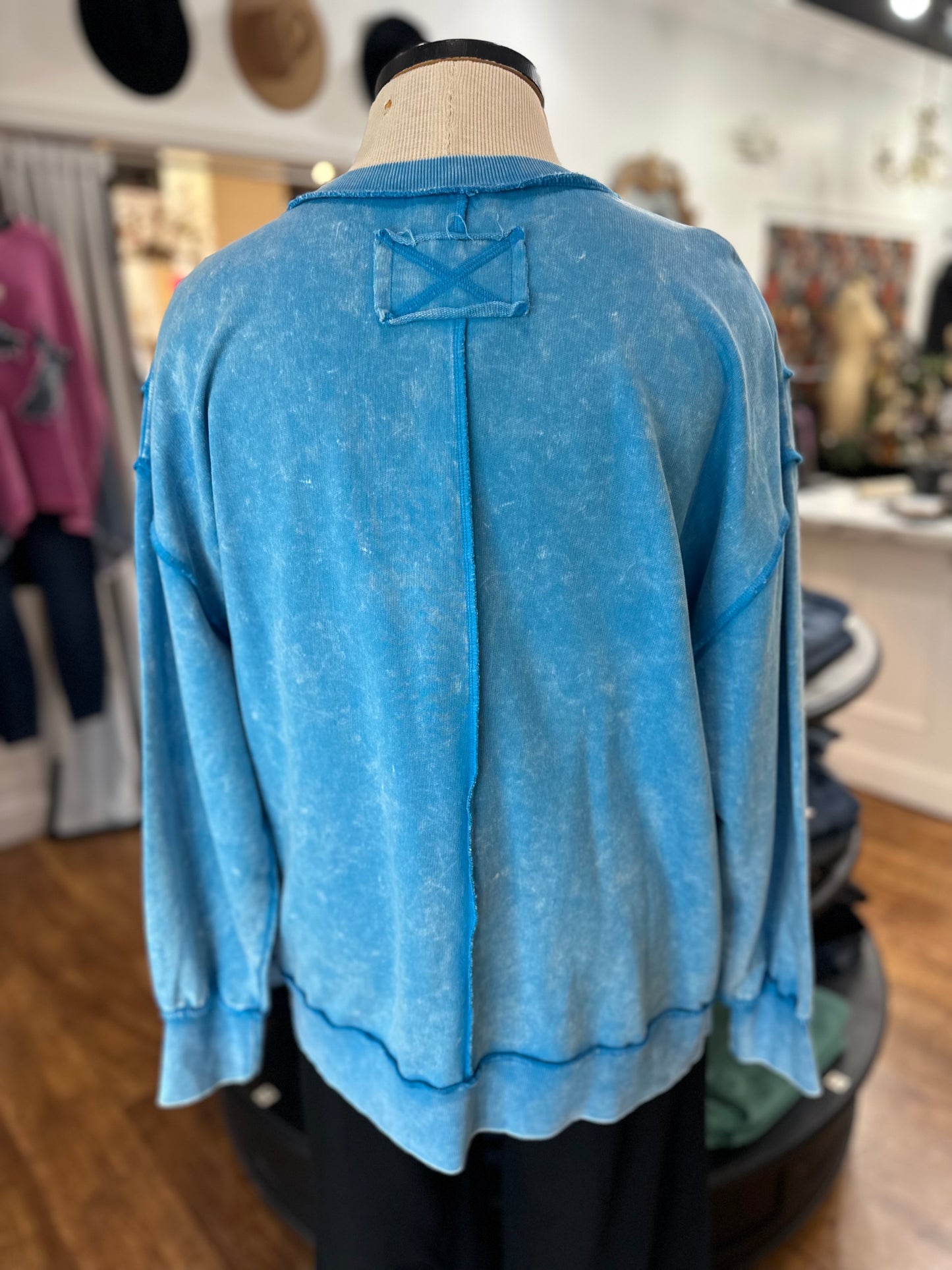 On The Road Pullover ~ Deep Sky Blue