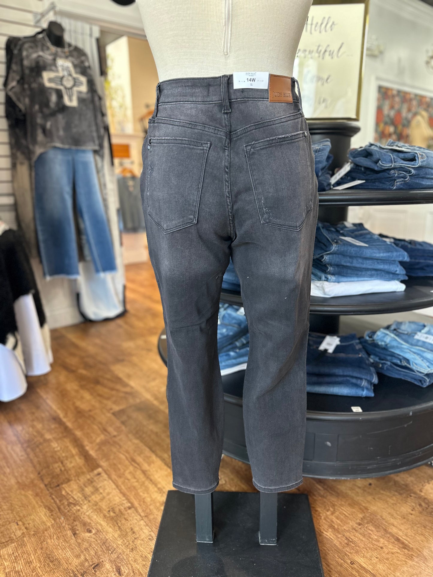 Judy Blue Mid Rise Tummy Control Skinny Jean In Black ~ GINGER