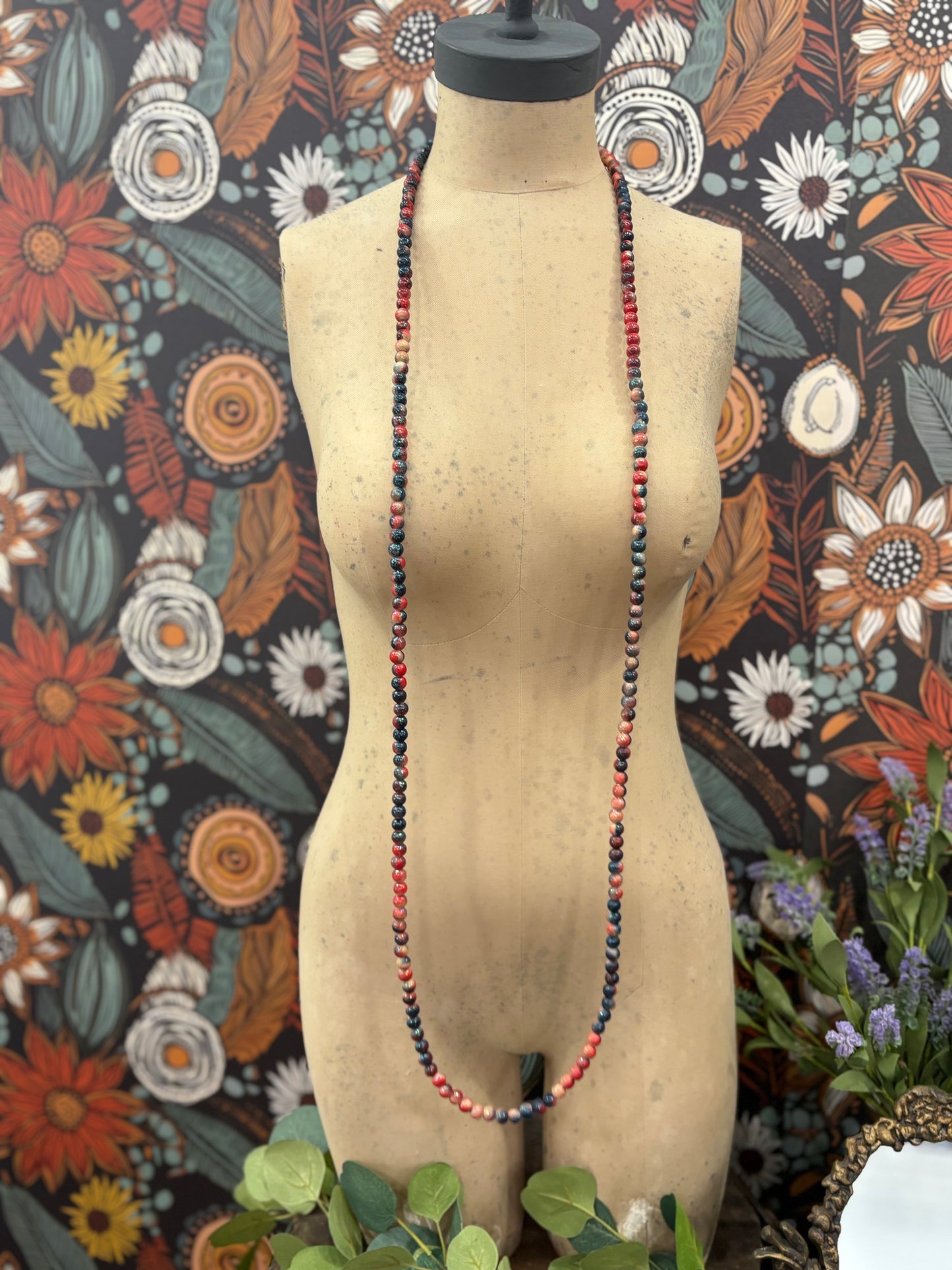 Star-Spangled Teakwood Necklace