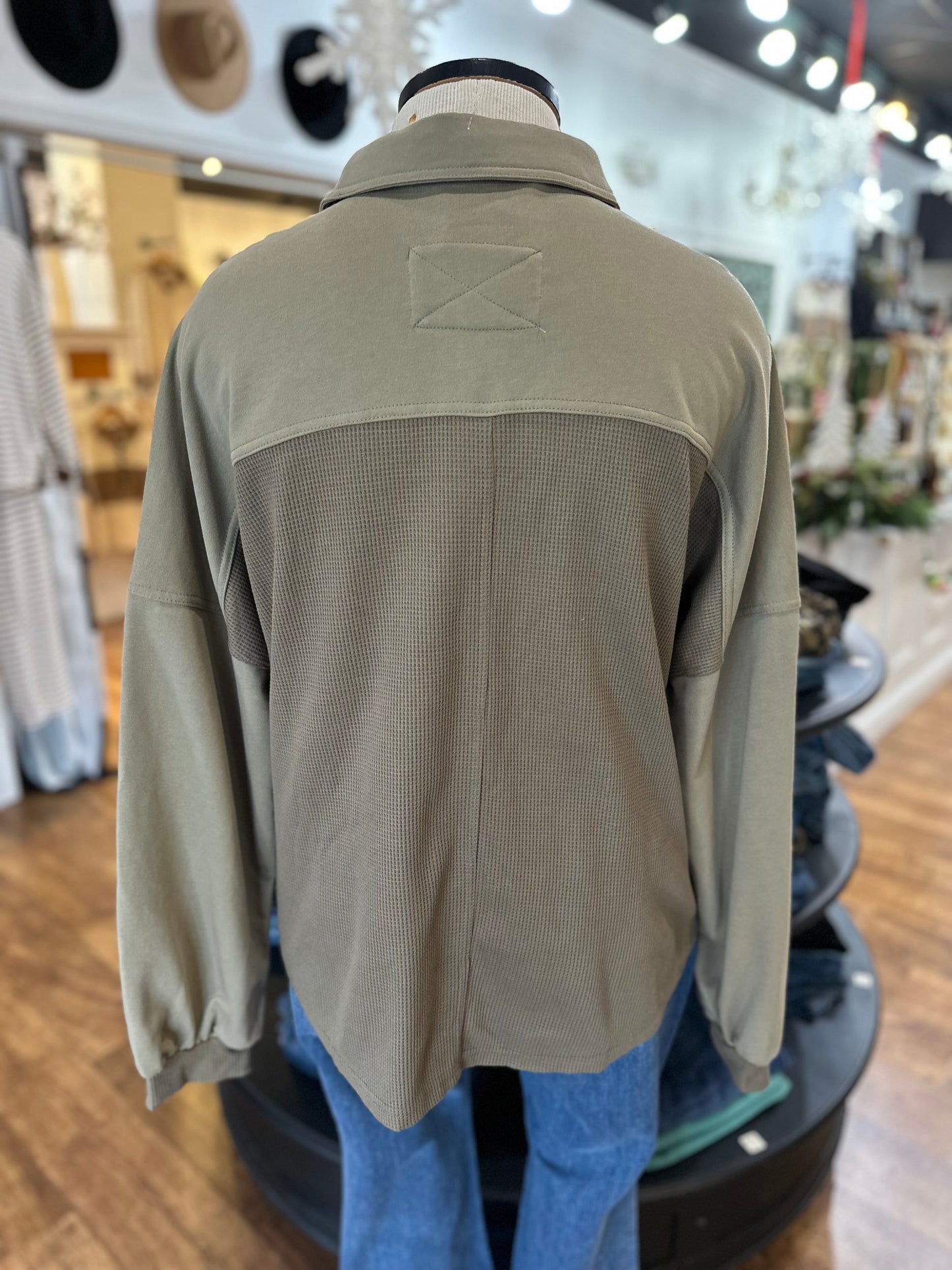 Can You Keep A Secret Waffle Knit Shacket