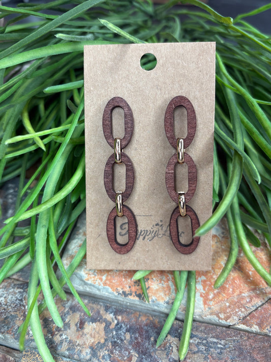 There She Goes Wooden Dangle Earrings