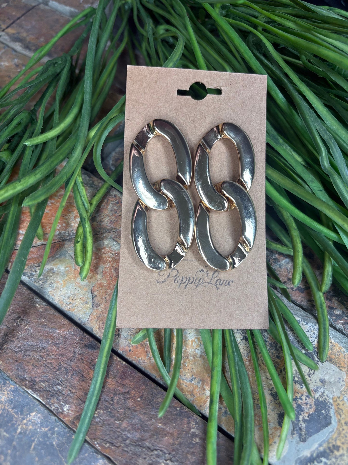Modern Muse Chain Link Earrings - Gold