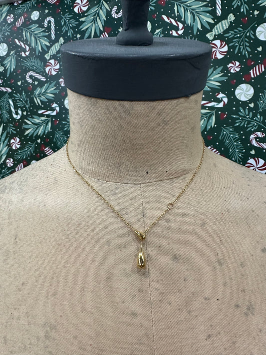 Can't Get Enough Double Teardrop Necklace