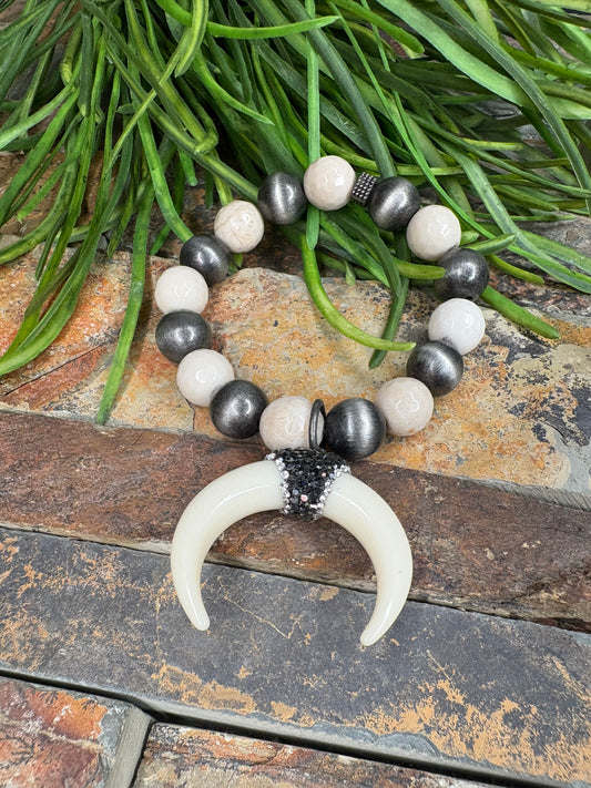 Ox Horn Charm Bracelet