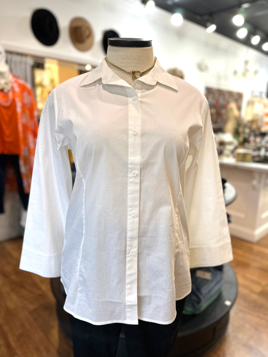 Have It All Button Up Top ~ White