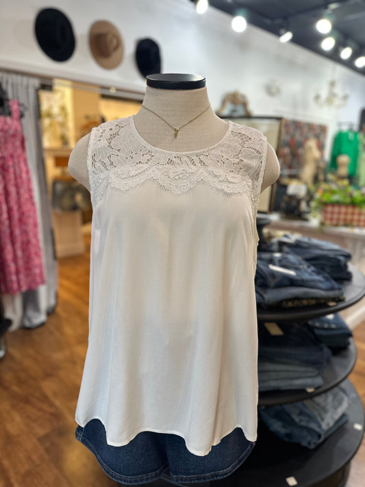 Simply Alluring Lace Sleeveless Top